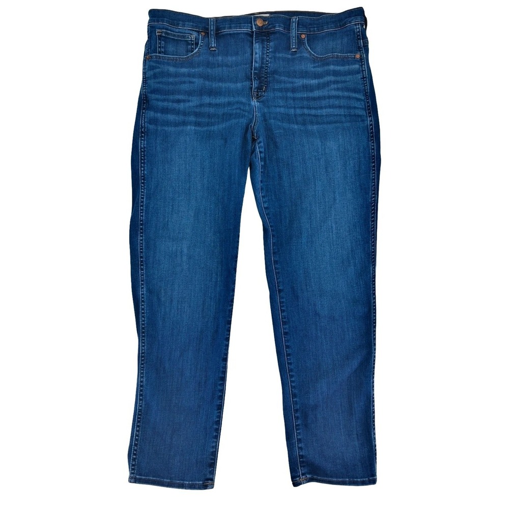 Madewell Mid Rise Stovepipe Jeans Womens 33T Blue Medium Wash Straight Denim